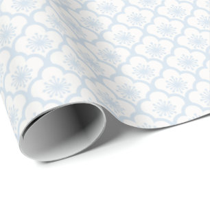Papel De Presente Pó de Sakura Azul Suave - Neutro
