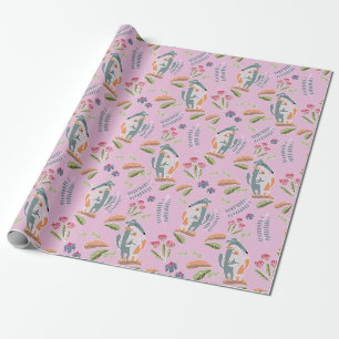 Papel De Presente Podenco Dog e Galgo Girly Pink
