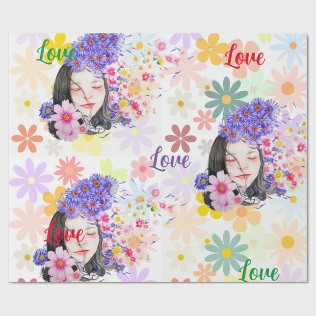 Papel De Presente Poder floral-poder feminino (Aberto)