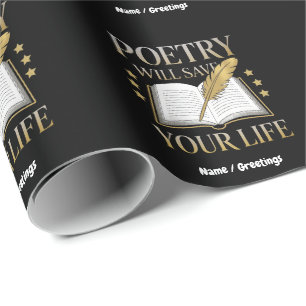 Papel De Presente Poesia salvará sua vida Poeta e Literatura Engraça