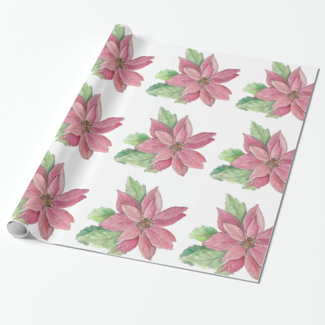 Papel De Presente Poinsettia (Desenrolado)