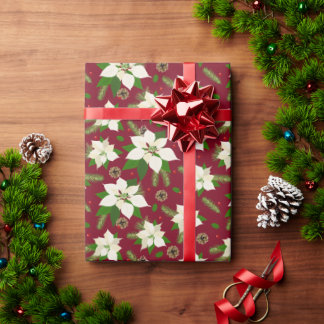 Papel De Presente Poinsettia