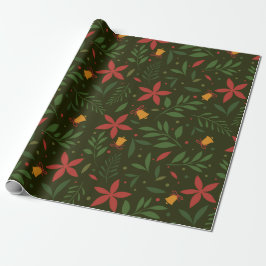 Papel De Presente Poinsettia & Bell Elegance