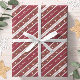 Papel De Presente Poinsettia Botânica Personalizada Feliz Natal