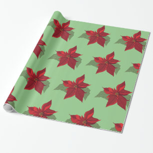 Papel De Presente Poinsettia Flowers