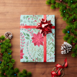 Papel De Presente Poinsettia heather broche floral