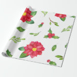 Papel De Presente Poinsettia & Holly Christmas Wraps Paper<br><div class="desc">O papel de Wrapping de Natal de Poinsettia e Holly vai tornar seus pacotes lindos para os feriados! Perfeito para todos os tipos de presentes. Personalize como desejado!</div>