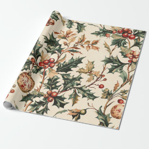 Papel De Presente Poinsettia Padrão Floral de Natal (3)