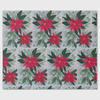 Papel De Presente Poinsettia Wrapping Paper