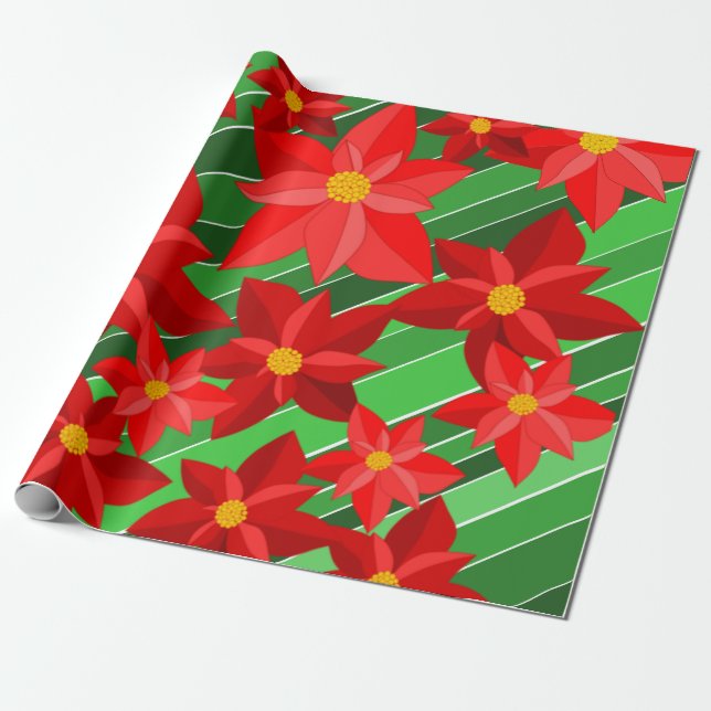 Papel De Presente Poinsettias (Desenrolado)