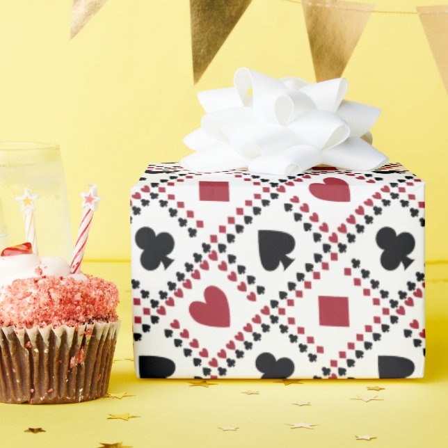 Papel De Presente Poker Card Theme Wrapping Paper (Festa de aniversário)