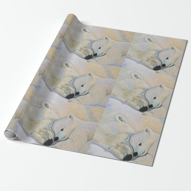 Papel De Presente Polar Bear Love (Desenrolado)