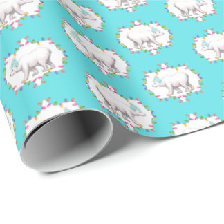 Papel De Presente Polar Bears in Pom Pom Ski Hats Wrapping Paper