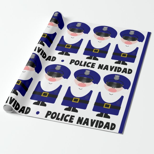 Papel De Presente Polícia Navidad (Desenrolado)