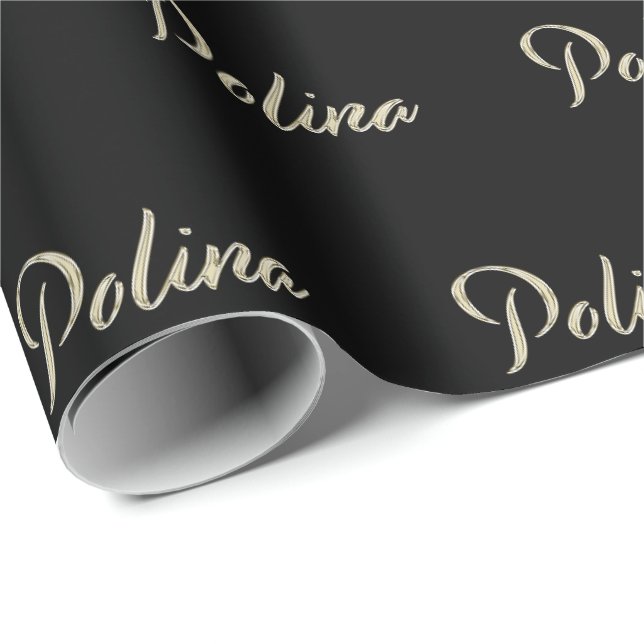 Papel De Presente Polina white gold Handwriting Geschenkpapier (Ponta do rolo)