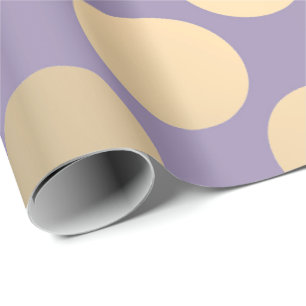 Papel De Presente Polka Big Does Roxo Plum Foxier Dourado Ivory