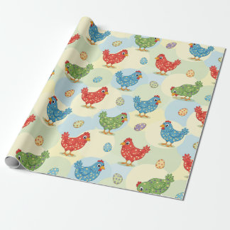 Papel De Presente Polka Dot Chickens Wrapping Paper