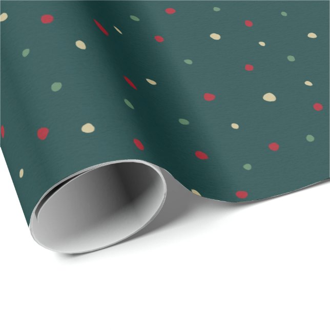 Papel De Presente Polka Dots Holiday (Ponta do rolo)