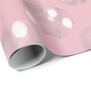 Papel De Presente Polka Grandes Pontos Cor-de-rosa Rosa