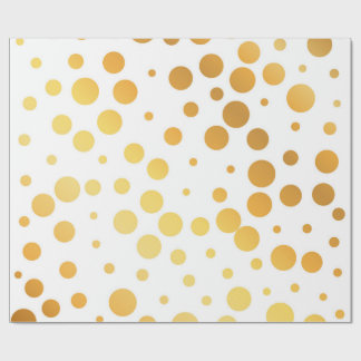 Papel De Presente Polka Matte de 30 polegadas x Ouro de 60 pés