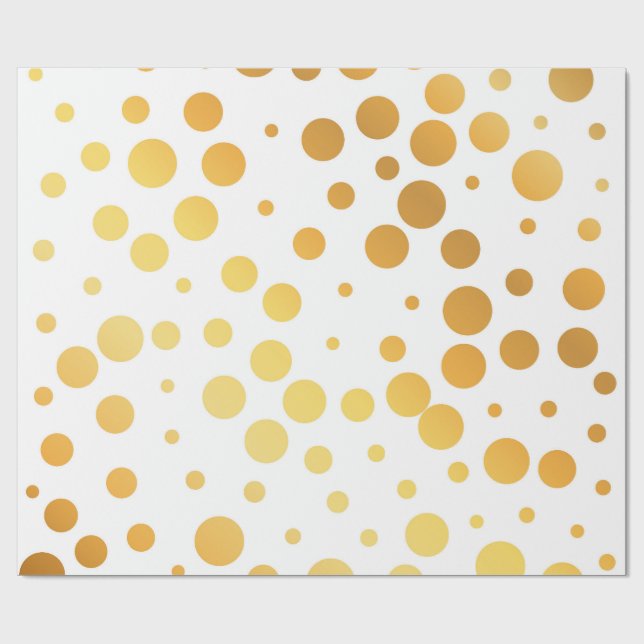 Papel De Presente Polka Matte de 30 polegadas x Ouro de 60 pés (Aberto)