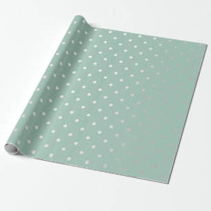 Papel De Presente Polka Pequenos Pontos Pequenos Cinzas Prateados, C