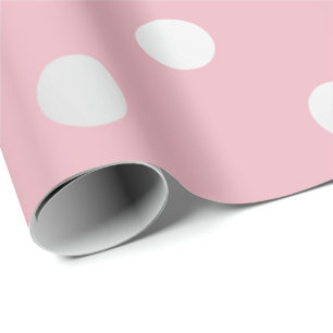 Papel De Presente Polka Pequenos Pontos Rosa Pó Blush Cinza de Prat