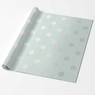 Papel De Presente Polka Small Dots Tiffany Aqua Mint Silver Cinza