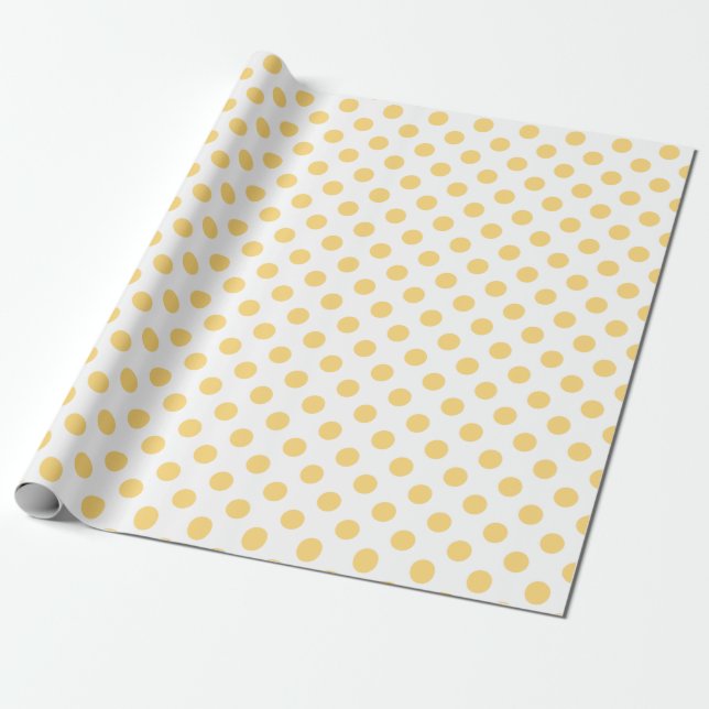 Papel De Presente Polkadots amarelos (Desenrolado)