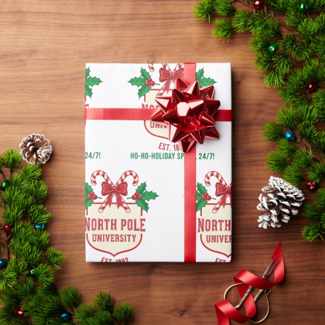 Papel De Presente Pólo Norte Universidade Cane de Açúcar Férias Nata (Presente de Natal)