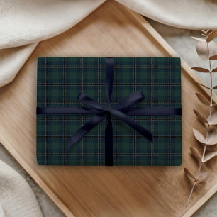 Papel De Presente Polo Xadrez Tartan Azul Marinho Verde Escuro Eques