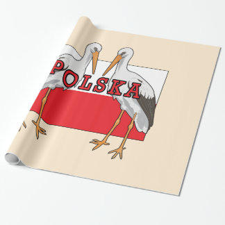 Papel De Presente Polonês White Stork Polska