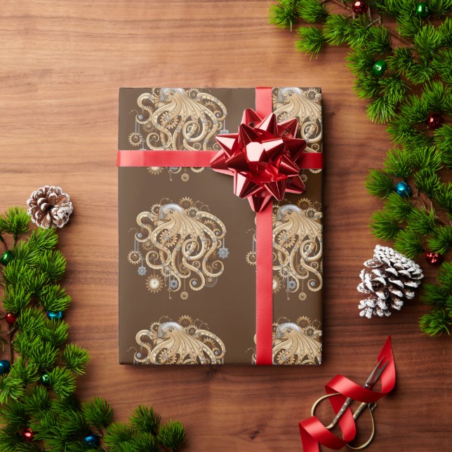Papel De Presente Polvo Steampunk Retro Fantasia Mecânica (Presente de Natal)