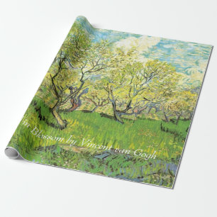 Papel De Presente Pomar em Blossom por Van Gogh. Óleo floral de vind