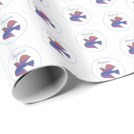 Papel De Presente Pomba de Batismo Adulto Personalizável