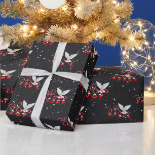 Papel De Presente Pomba do Natal com Texto de Férias Inspirador