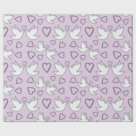 Papel De Presente Pombas de Casamento, Coração para Cerimônia de Cas