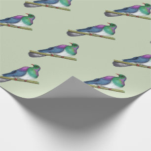 Papel De Presente Pombo Kereru Wood