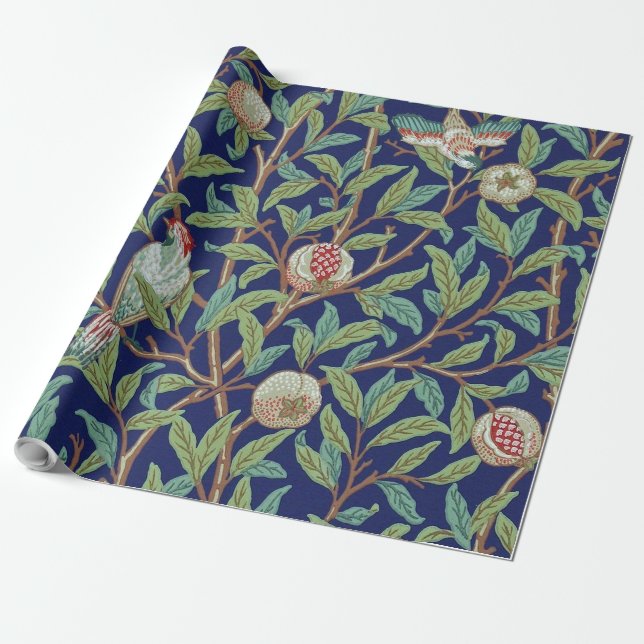 Papel De Presente Pomegranate e Little Bird, William Morris (Desenrolado)