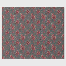 Papel De Presente  Pomegranate & Olive Botanical Wrapping Paper