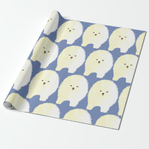 Papel De Presente Pomeranian, papel de envolvimento bonito do cão de