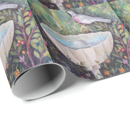 Papel De Presente Pompeia Fresco de Pombo sobre uma fonte