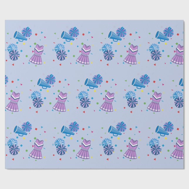 Papel De Presente Pompoms de Animação e Confetes (Aberto)