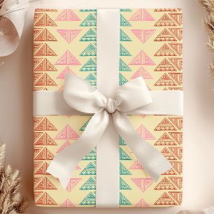 Papel De Presente Ponta de Seta Tribal Padrão Abstrato Africano