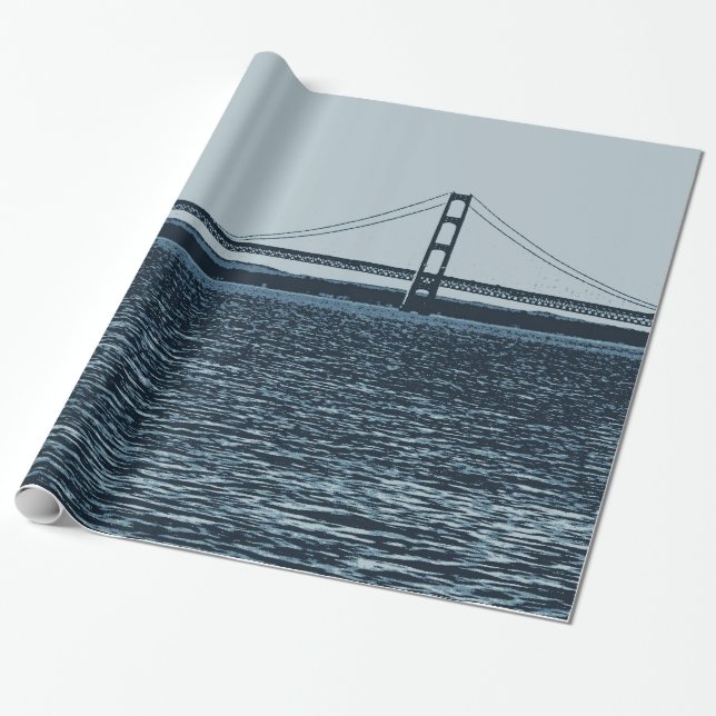 Papel De Presente Ponte Mackinac na Península Superior Michigan (Desenrolado)