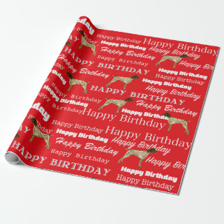 Papel De Presente Ponteiro Alemão Curto, Birthday Gift Wrap SPG