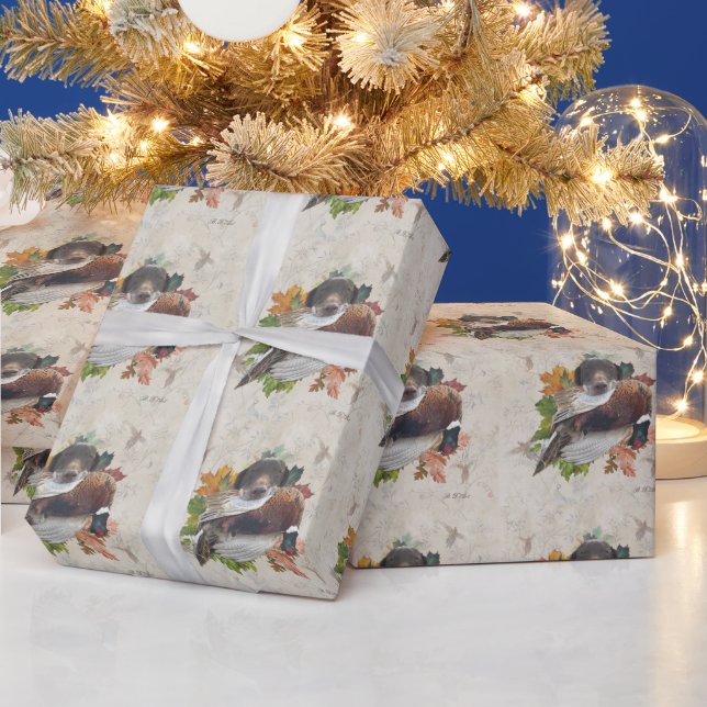 Papel De Presente Ponteiro de neve alemão com faisão de neve (Feriados)