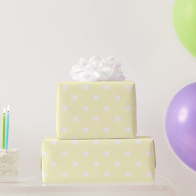 Papel De Presente Pontinhos Amarelos Bebê (Presentes para festas)
