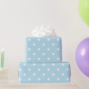 Papel De Presente Pontinhos Azuis Bebê
