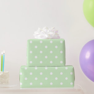 Papel De Presente Pontinhos Verdes de Bebê